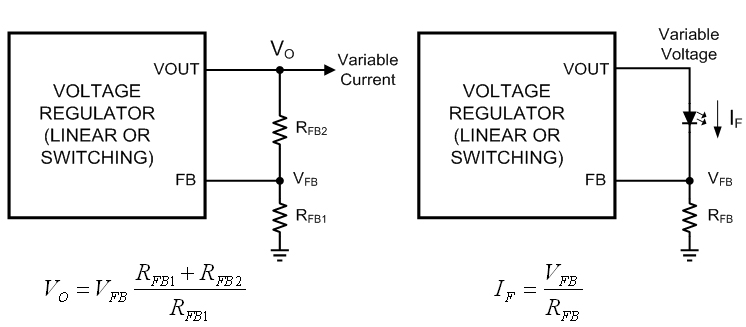 圖1a:電壓反饋; 圖1b:電流反饋