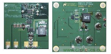 圖6:用于中壓降壓轉換器并經過修改內含LM5113及LM5116演示板的比較